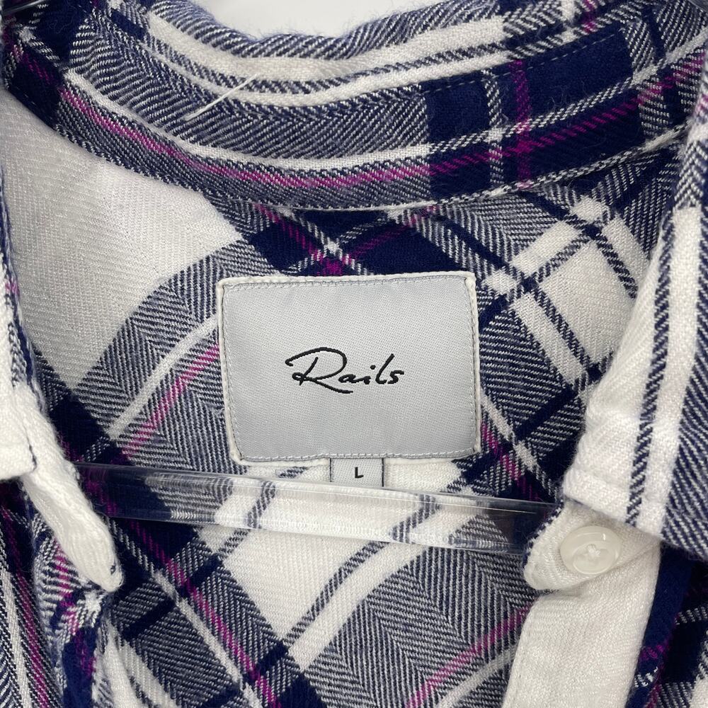 Rails Jordyn Plaid Tunic Sleeveless Button Up Fla… - image 5